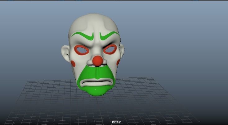 Joker Mask Low Poly Low-poly 3D model_17