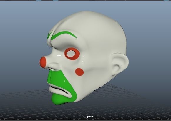Joker Mask Low Poly Low-poly 3D model_18