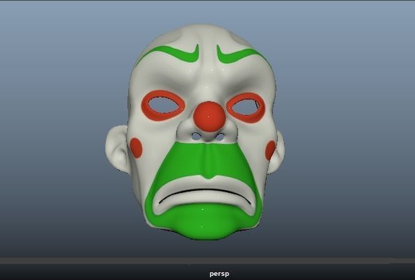 Joker Mask Low Poly Low-poly 3D model_20