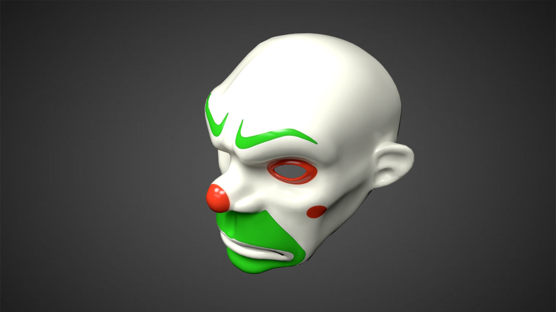 Joker Mask Low Poly Low-poly 3D model_2