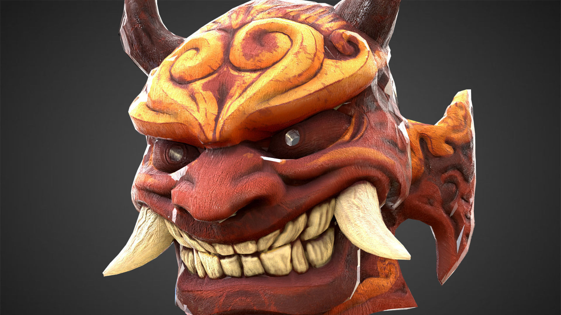 L P Mask Low Poly Low-poly 3D model_2