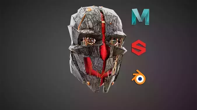 Dishonored Mask Low Poly Low-poly 3D model