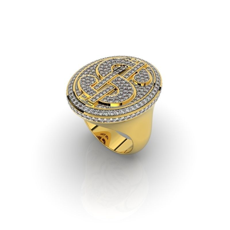 DOLLAR RING - JEWELRY 3D - AN-608 3D print model_4