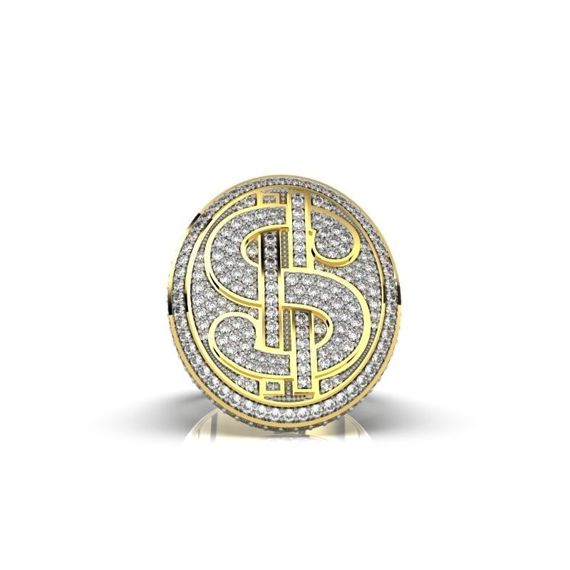DOLLAR RING - JEWELRY 3D - AN-608 3D print model_11
