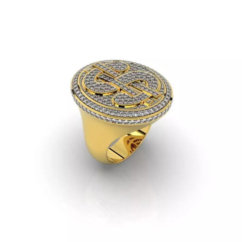 DOLLAR RING - JEWELRY 3D - AN-608 3D print model_0