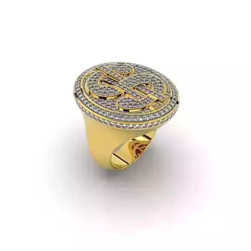 DOLLAR RING - JEWELRY 3D - AN-608 3D print model