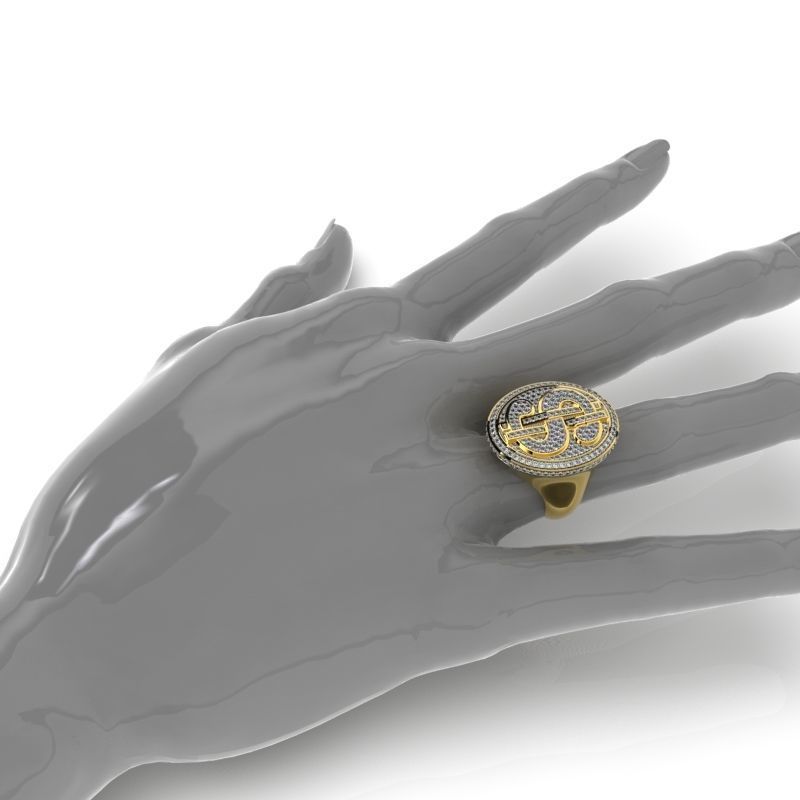 DOLLAR RING - JEWELRY 3D - AN-608 3D print model_12