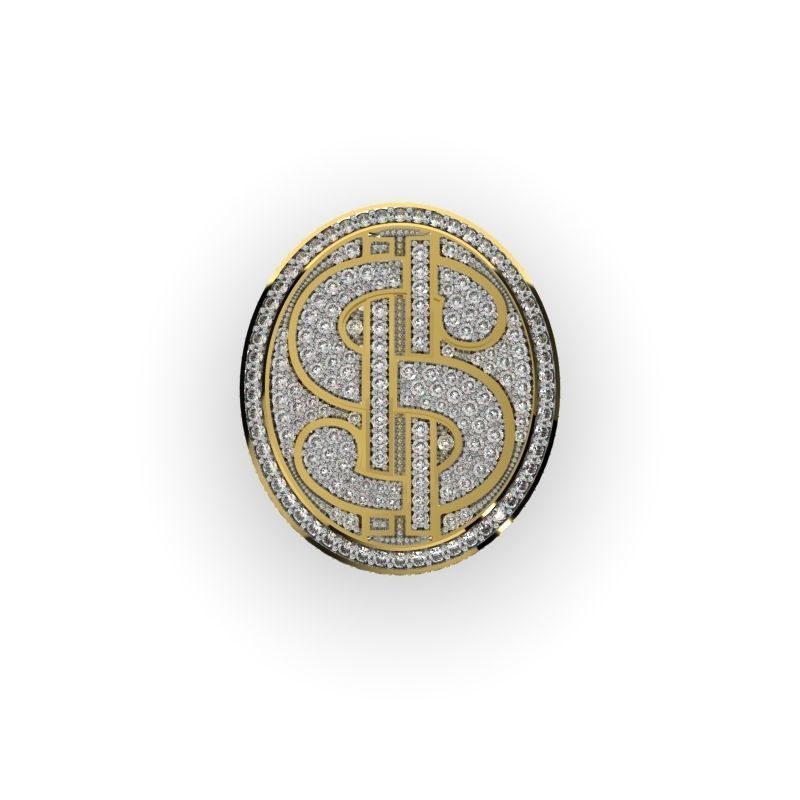 DOLLAR RING - JEWELRY 3D - AN-608 3D print model_1