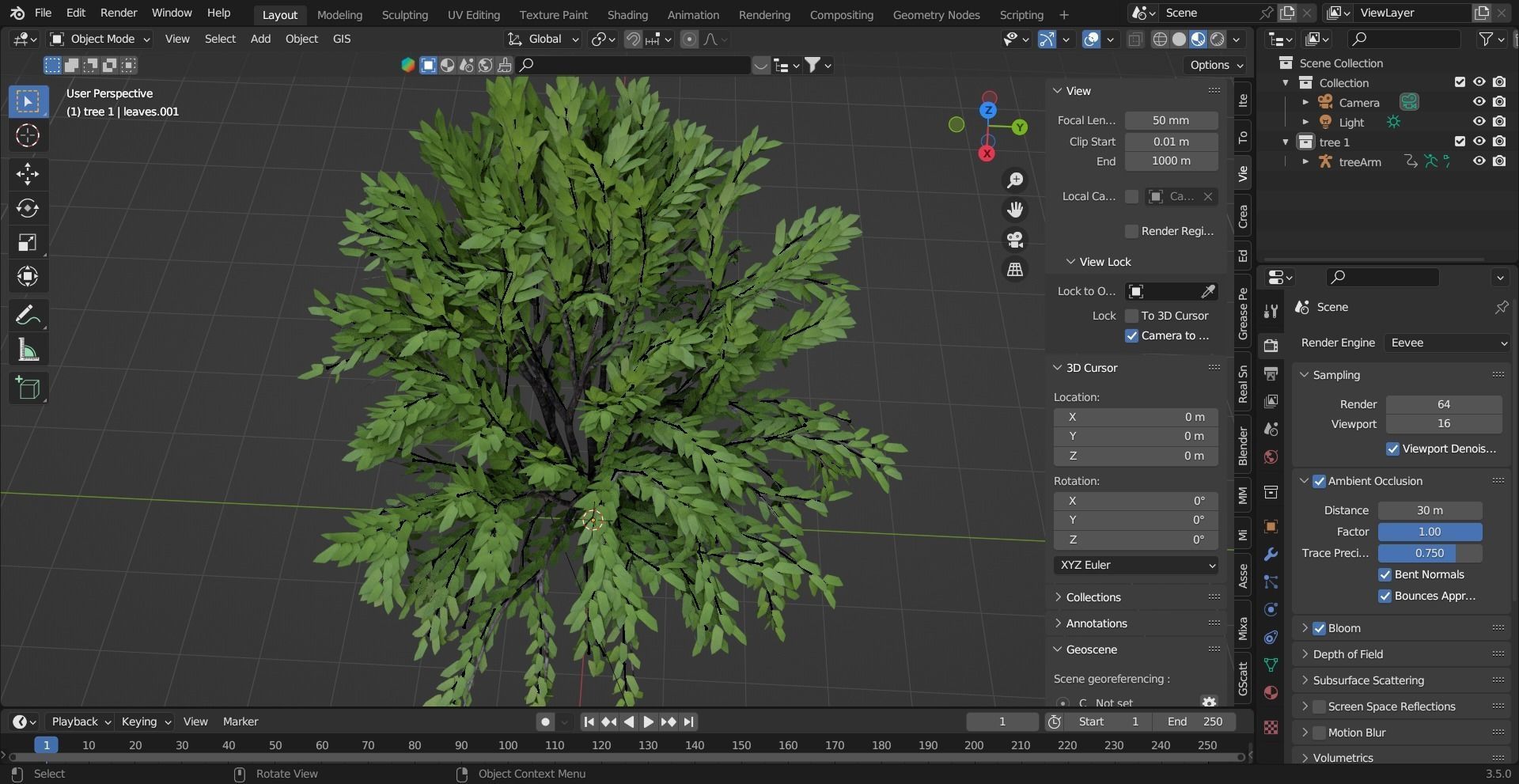 Realistic Trees Pack - Red Green Trees Low-poly 3D model_17