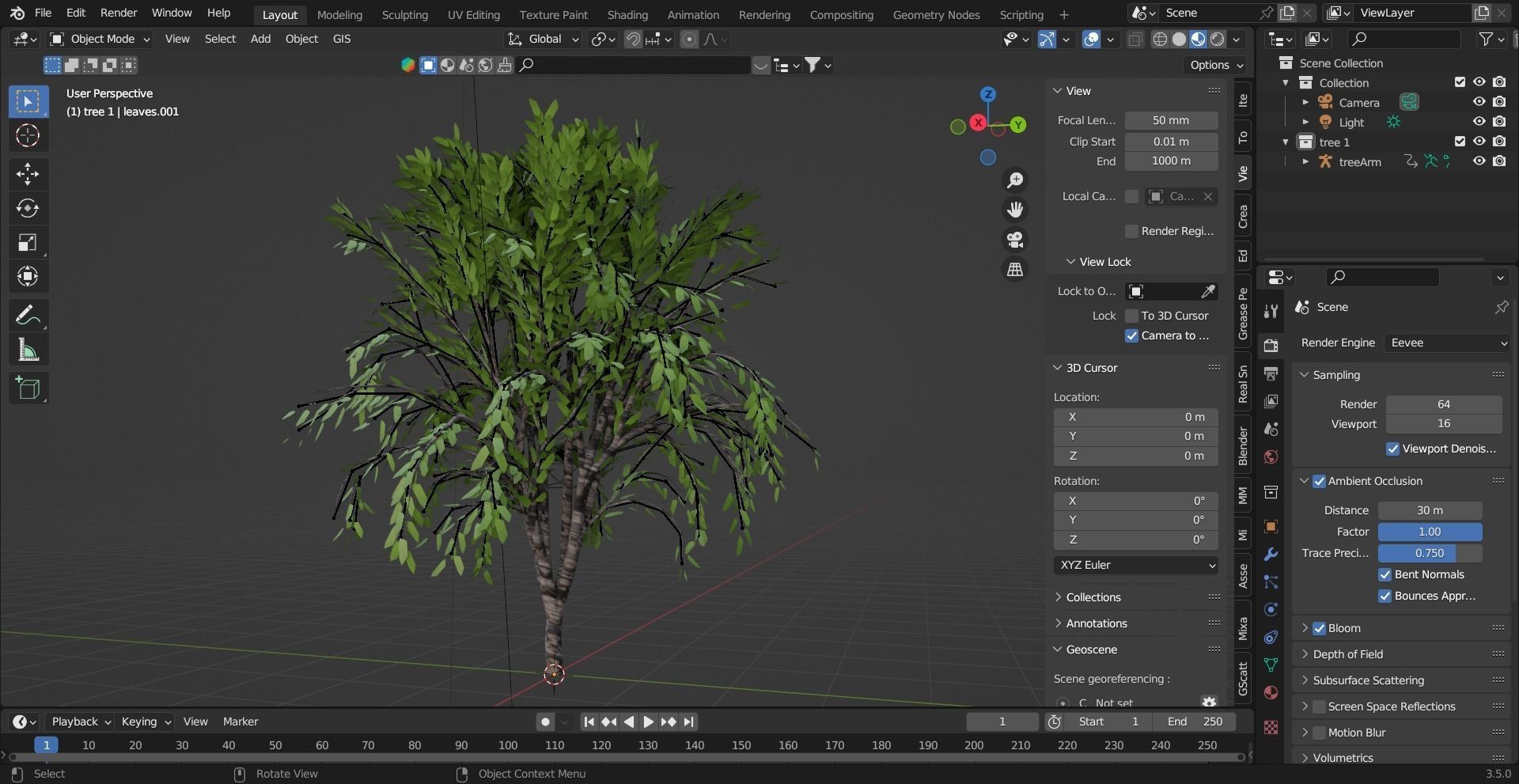 Realistic Trees Pack - Red Green Trees Low-poly 3D model_16