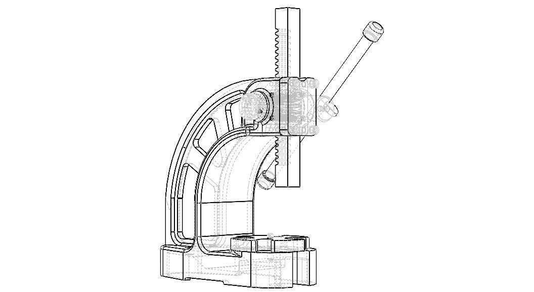 Manual Arbor Press 05 Ton Pressure 3D model_21