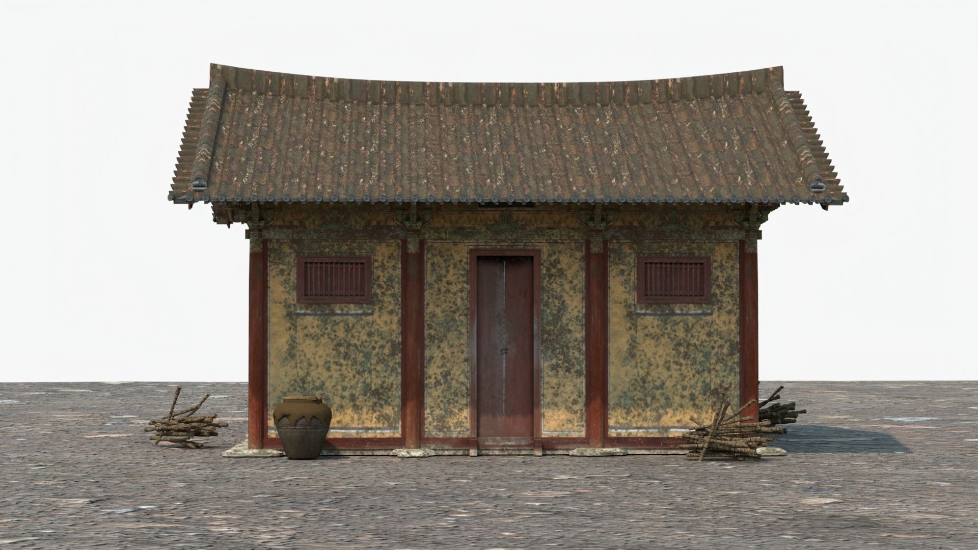 Realistic Abandoned Temple Low-poly 3D model_1