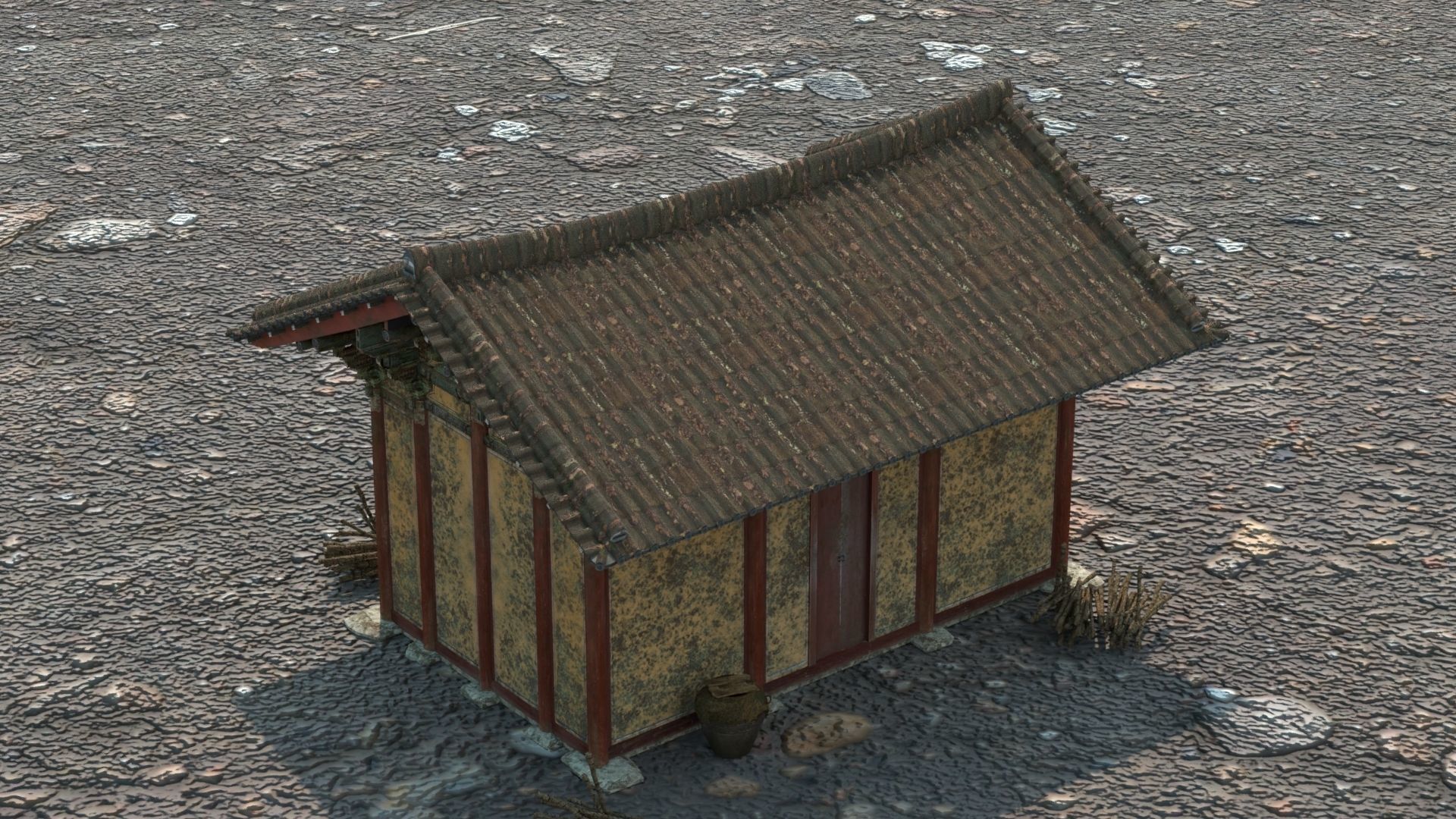 Realistic Abandoned Temple Low-poly 3D model_5