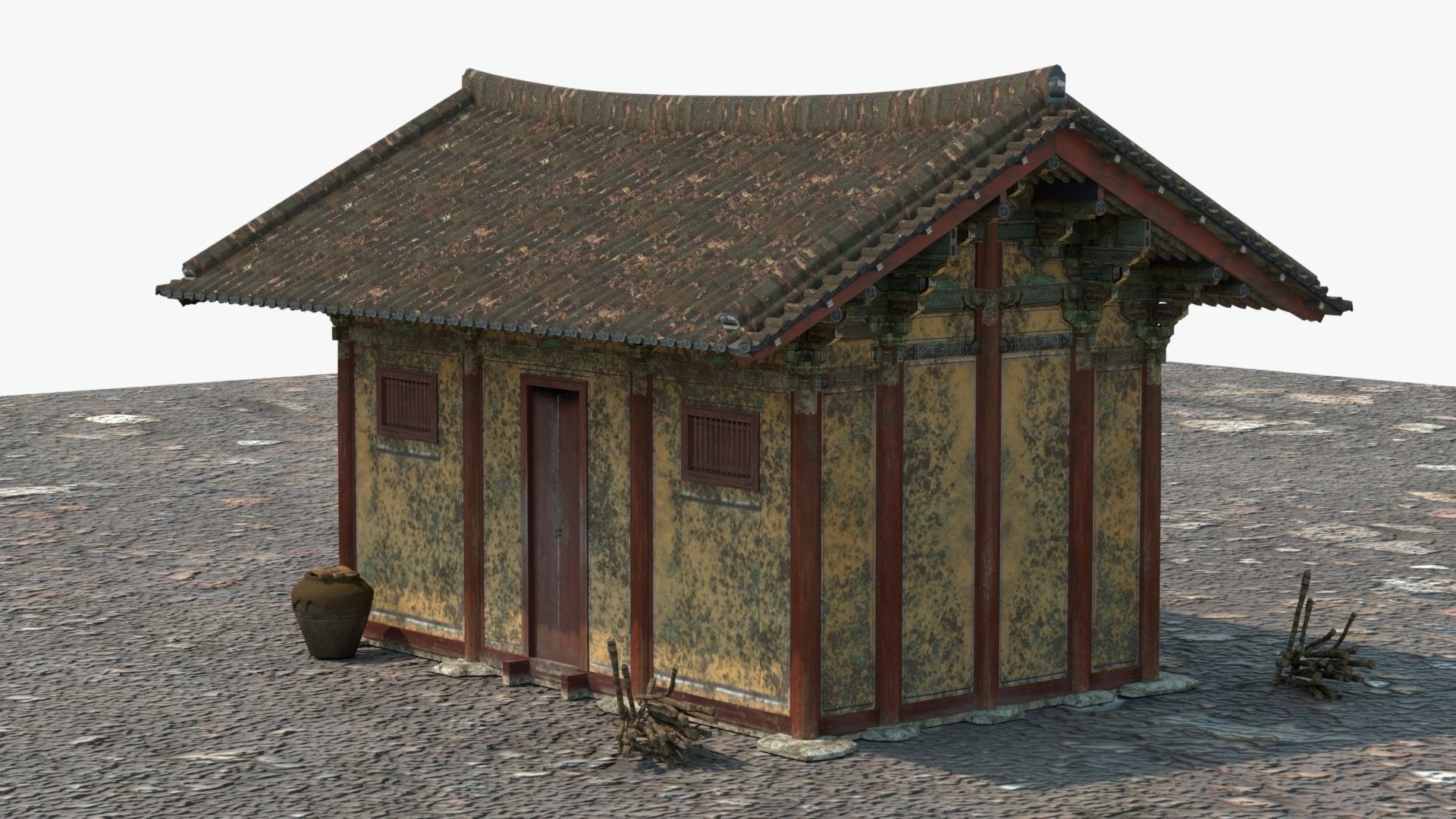 Realistic Abandoned Temple Low-poly 3D model_10