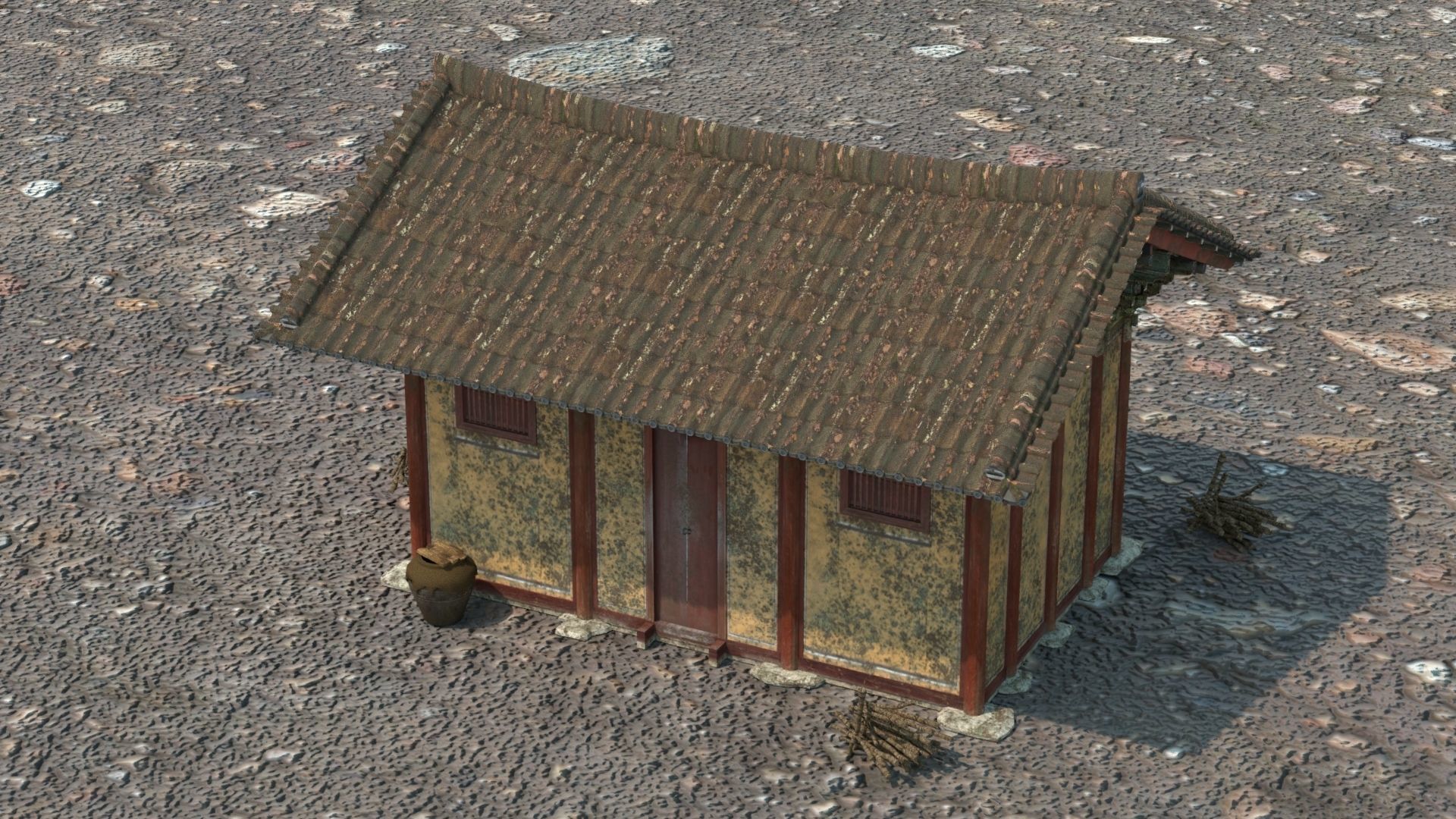 Realistic Abandoned Temple Low-poly 3D model_2