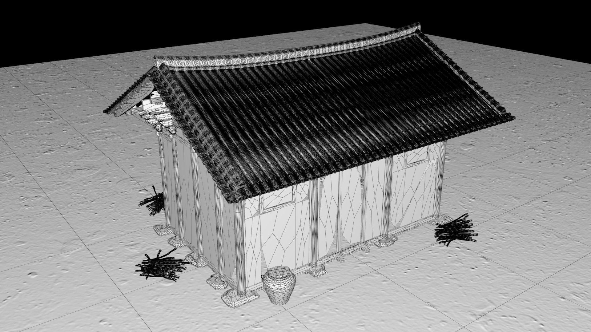 Realistic Abandoned Temple Low-poly 3D model_16