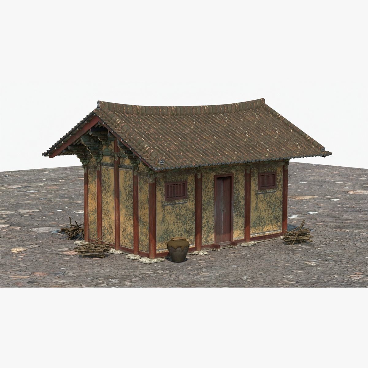 Realistic Abandoned Temple Low-poly 3D model_15