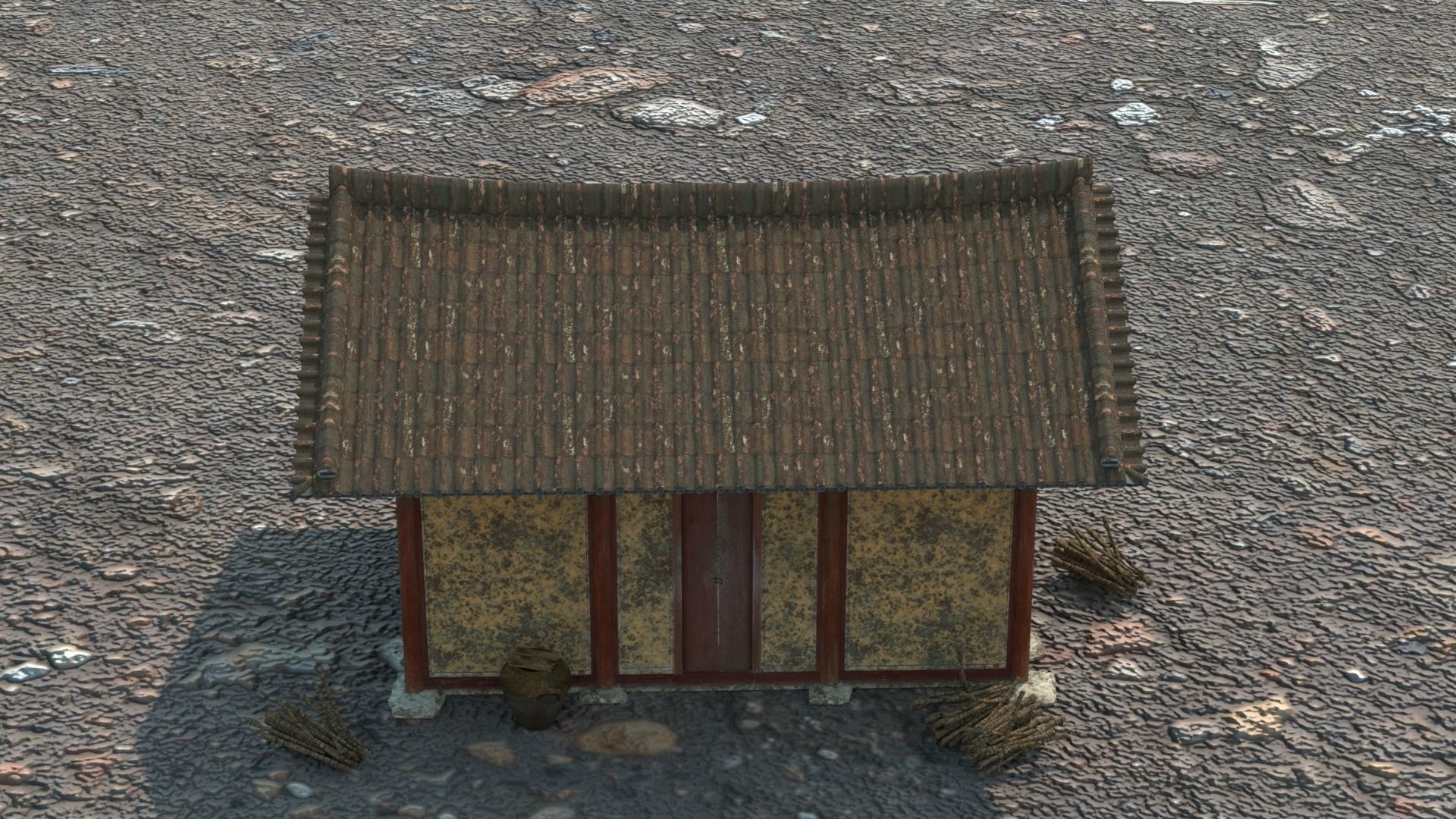 Realistic Abandoned Temple Low-poly 3D model_6