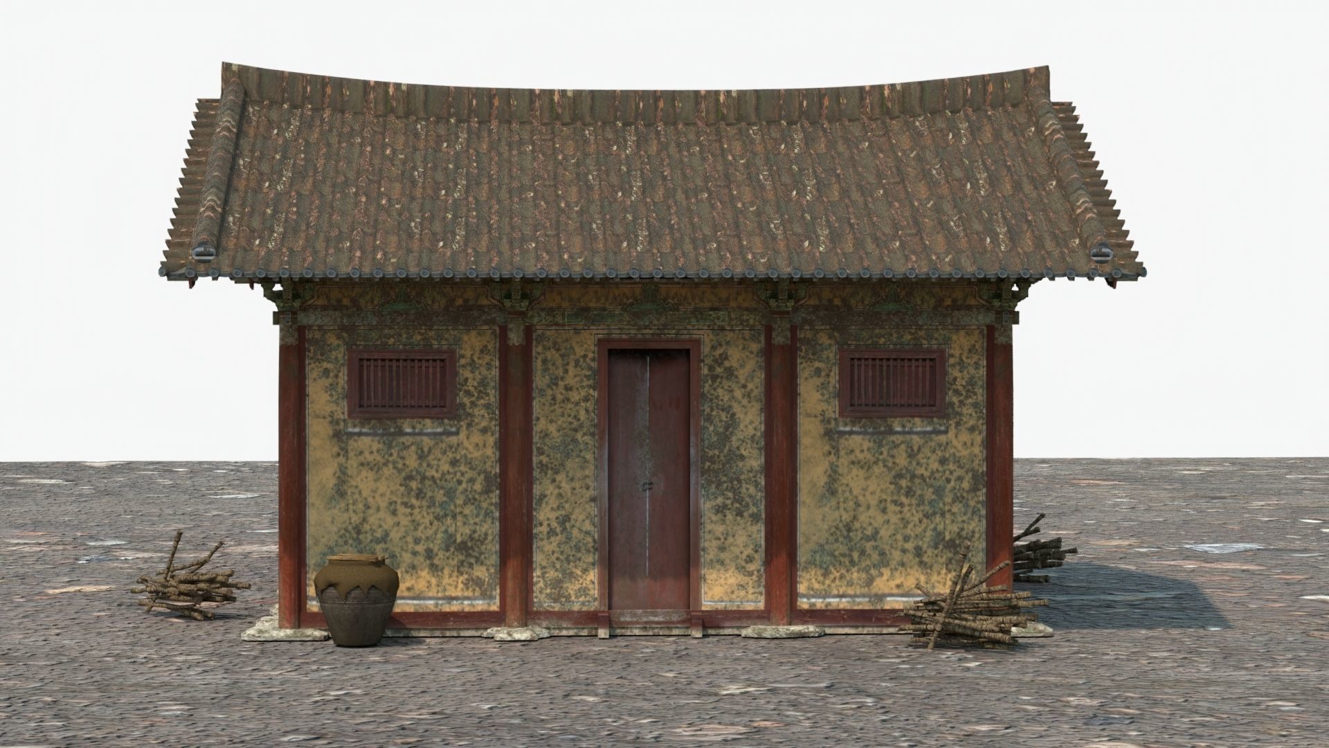 Realistic Abandoned Temple Low-poly 3D model_9