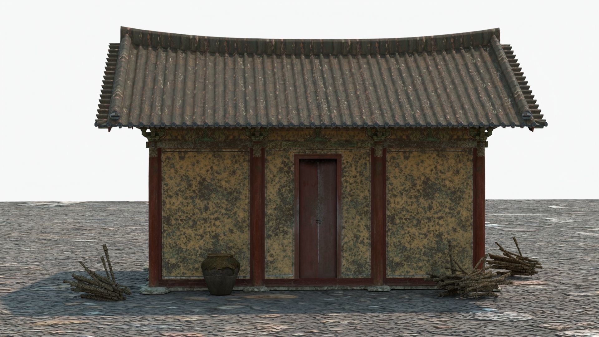 Realistic Abandoned Temple Low-poly 3D model_7