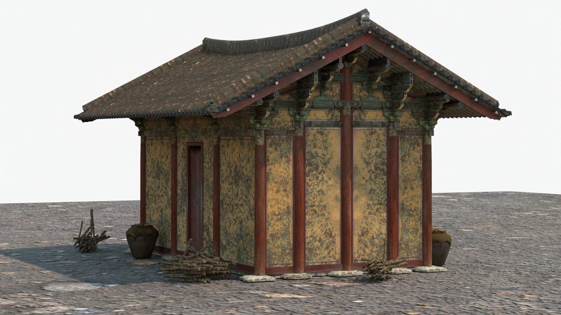 Realistic Abandoned Temple Low-poly 3D model_8