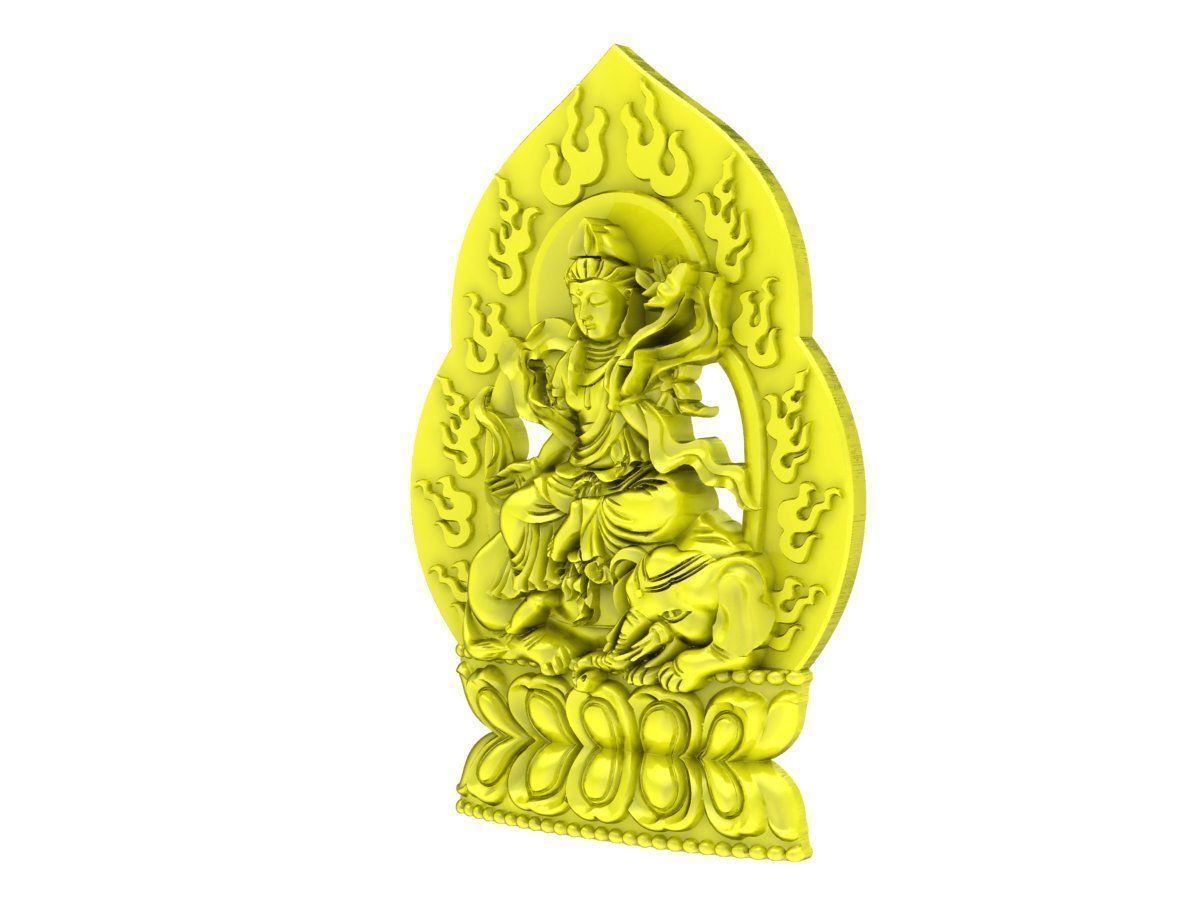 A5105 Buddha Sitting on a Lotus Platform Pendant 3D Model 3D print model_1