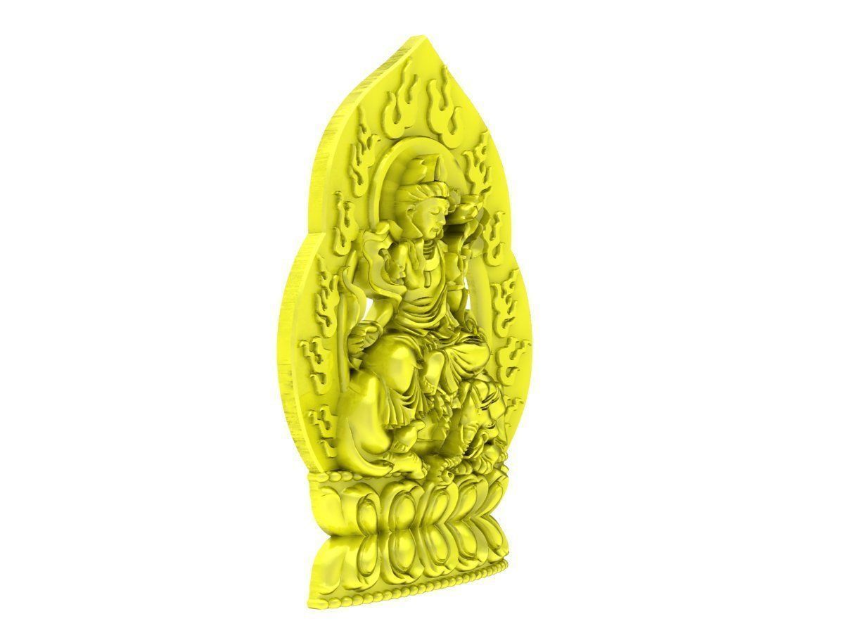 A5105 Buddha Sitting on a Lotus Platform Pendant 3D Model 3D print model_2