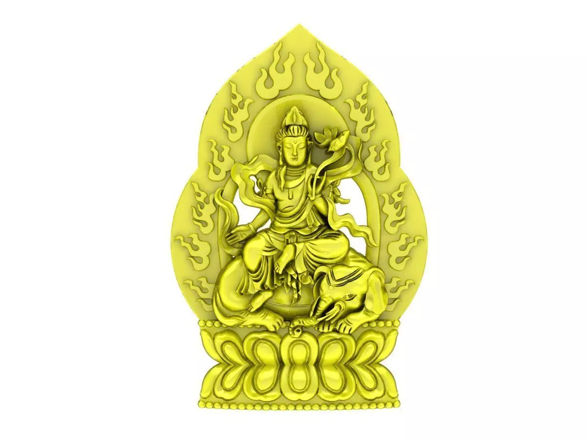 A5105 Buddha Sitting on a Lotus Platform Pendant 3D Model 3D print model_0
