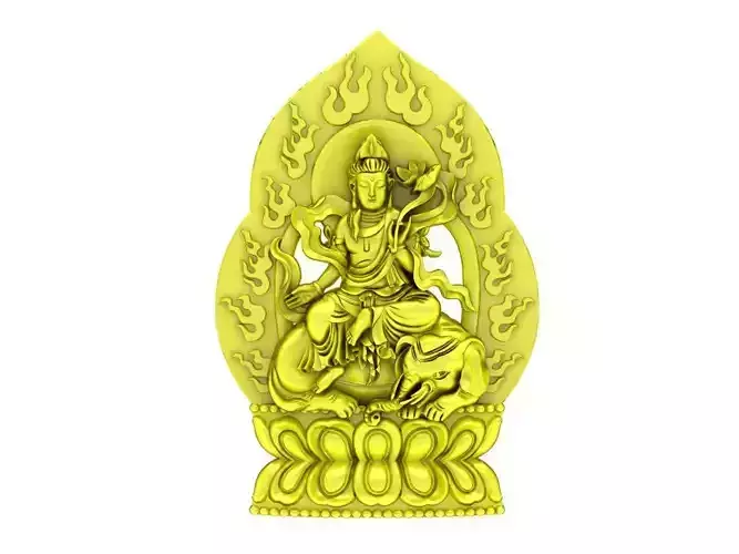 A5105 Buddha Sitting on a Lotus Platform Pendant 3D Model