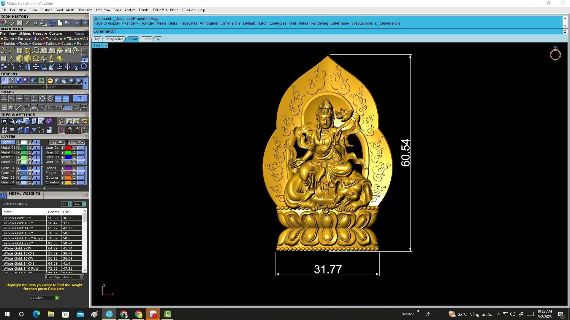 A5105 Buddha Sitting on a Lotus Platform Pendant 3D Model 3D print model_6