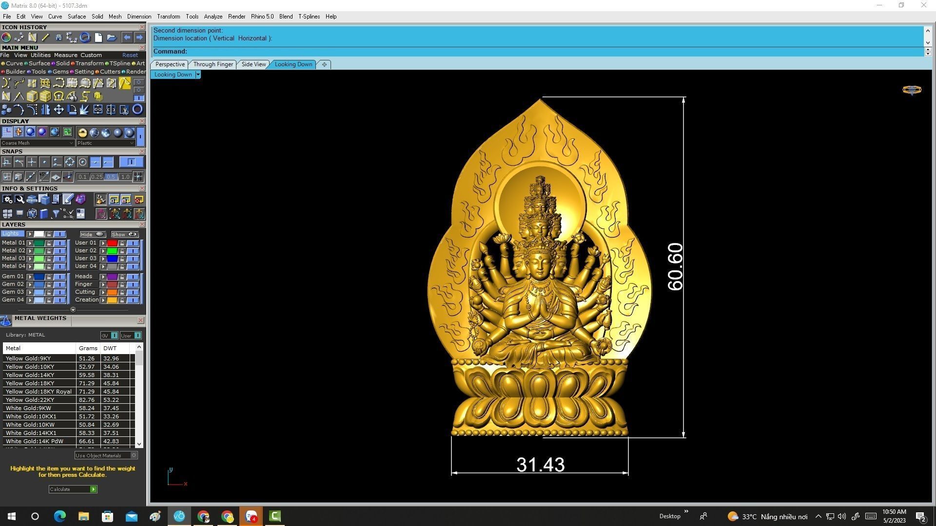 A5107 Buddha Many Hands Sitting on a Lotus Platform Pendant 3D 3D print model_6