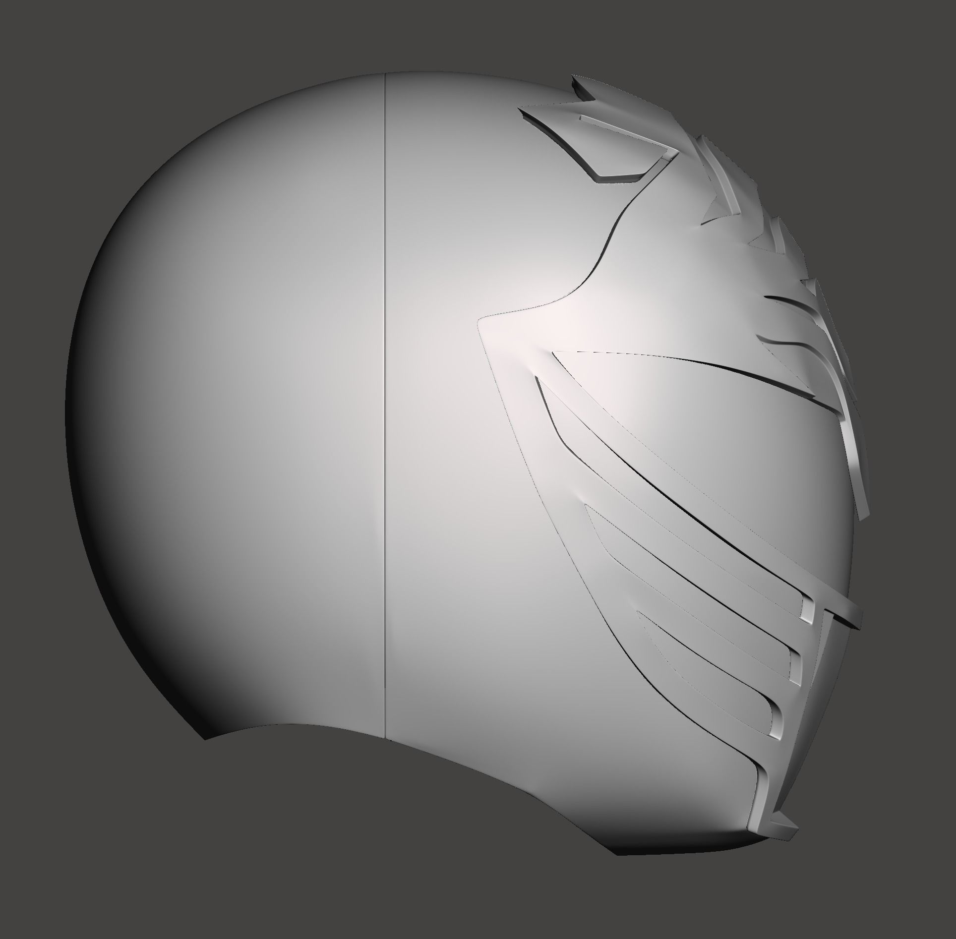 White and Gold Power Ranger Helmet 3D print model_1