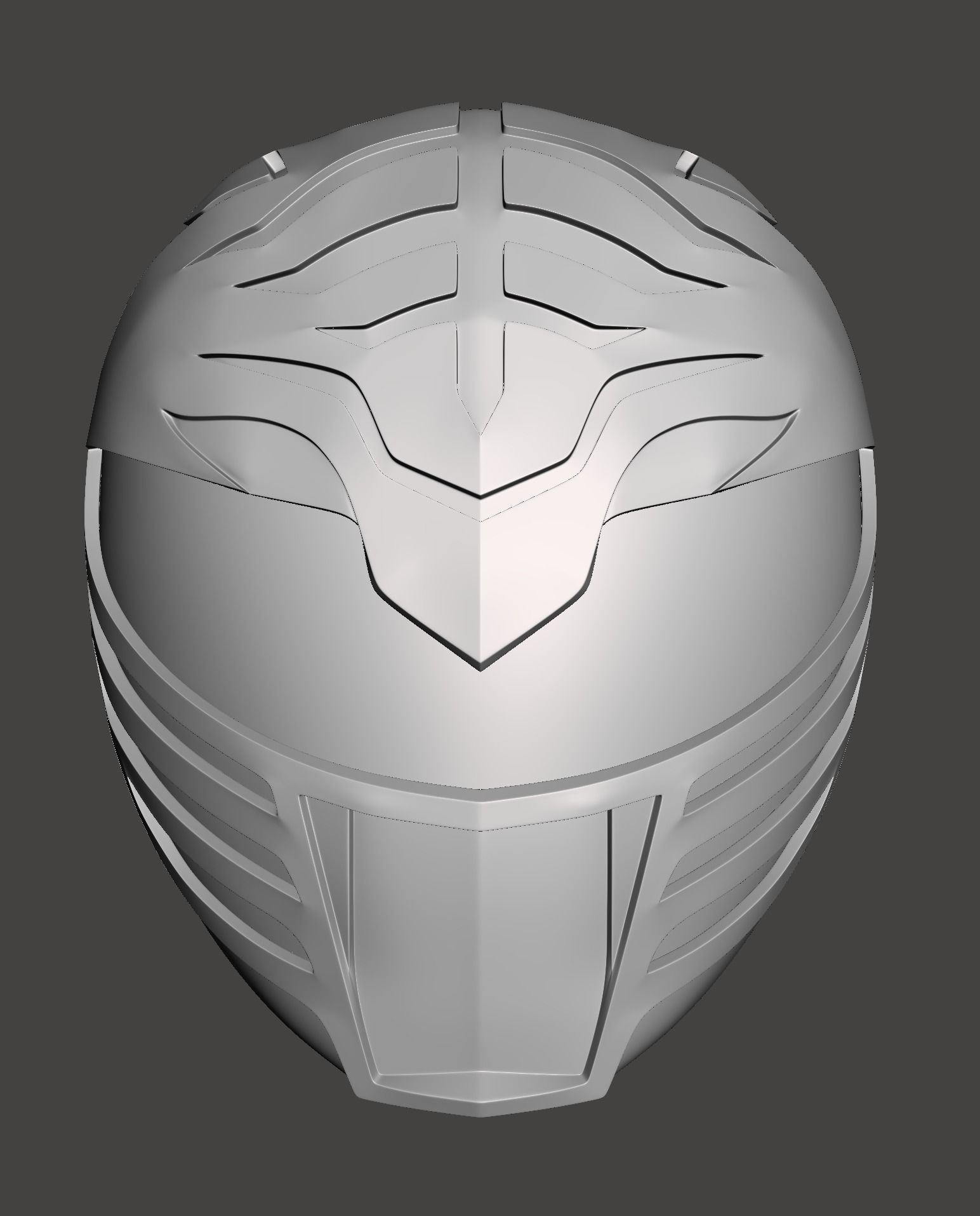 White and Gold Power Ranger Helmet 3D print model_2