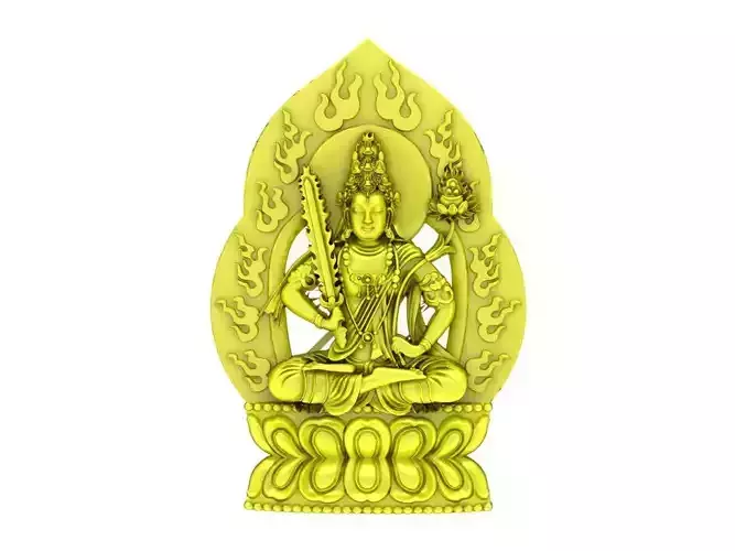 A5108 Buddha Destiny Sitting on Lotus Pendant 3D Model