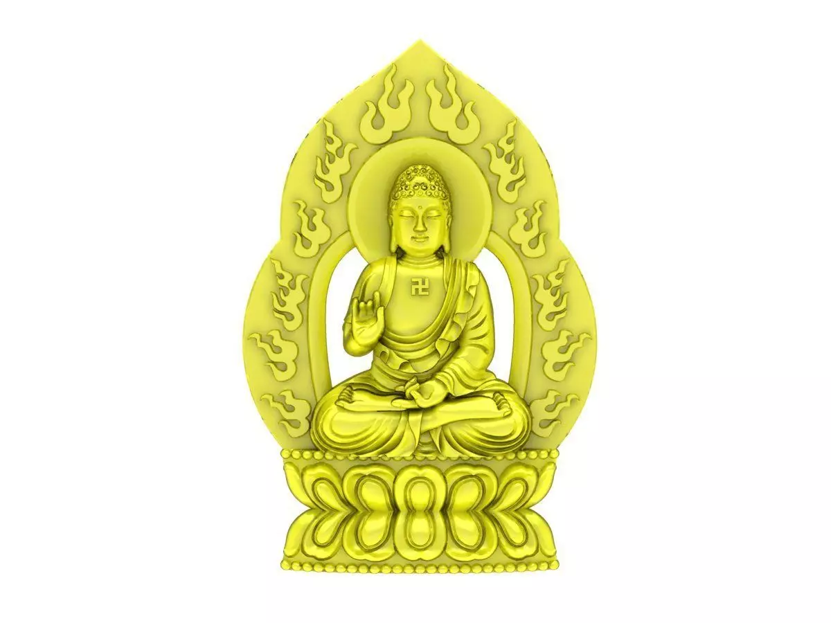 A5111 Buddha Sitting on Lotus Lucky Pendant 3D print model