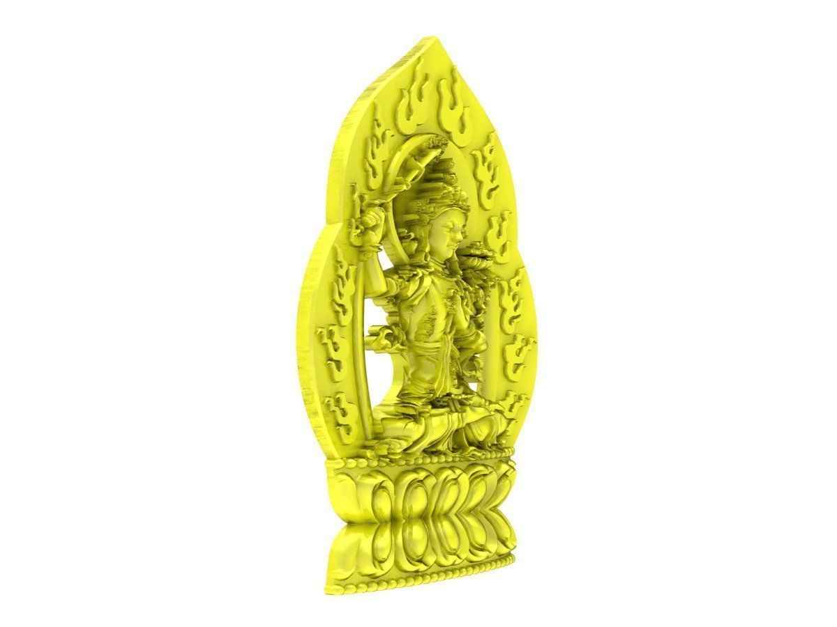 A5112 Buddha Thousand Hands Sitting on Lotus Lucky Pendant 3D print model_2