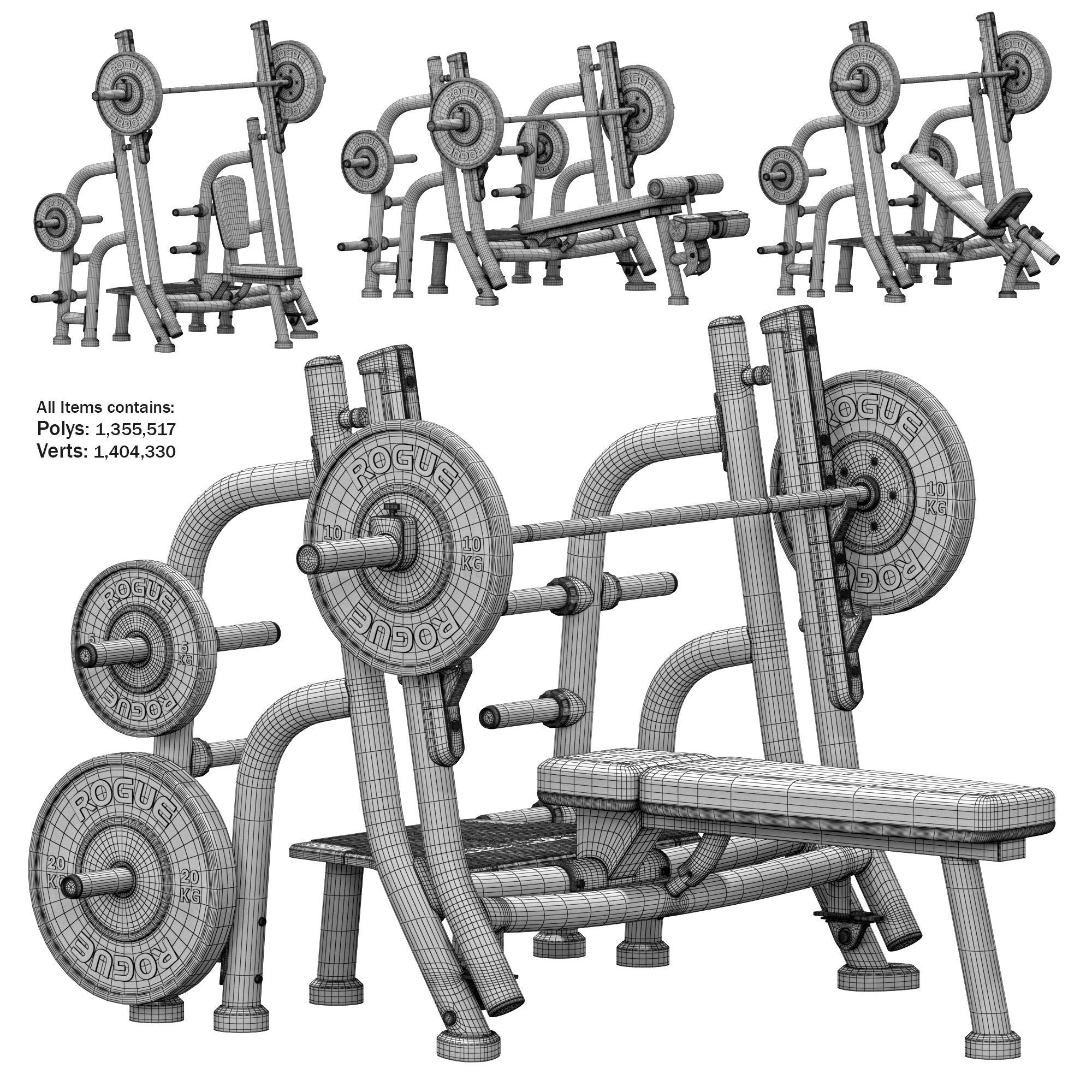 Matrix Gym Equipment 3D model_50