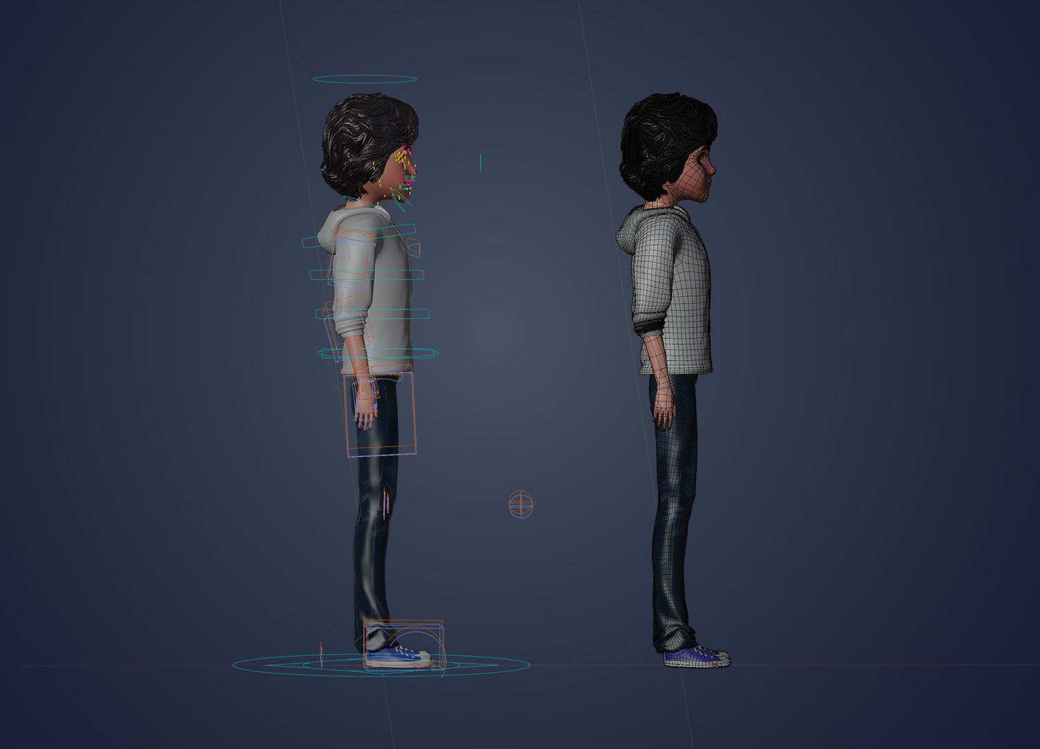 Cartoon young boy character rigged free VR / AR / low-poly 3D model ...
