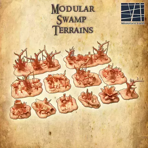 Modular Swamp Terrain Tabletop Terrain 28 MM