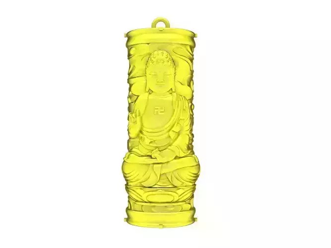 gold cylinder pendant warp buddha 5120 3D print model