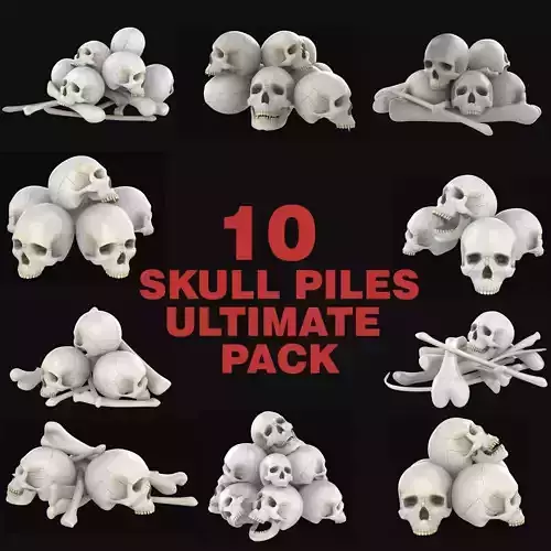 Skull Pile Ultimate Pack Low-poly 3D model