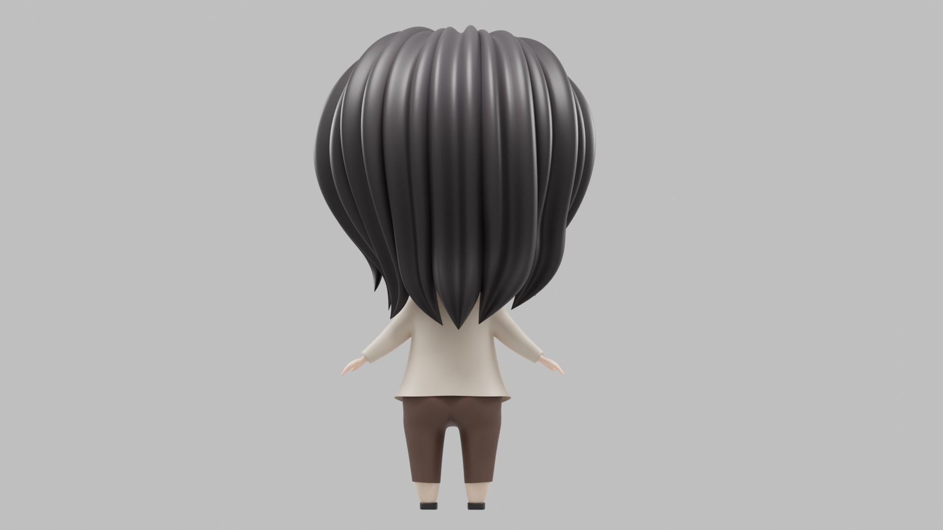 Chibi Model of girl Low-poly 3D model_6