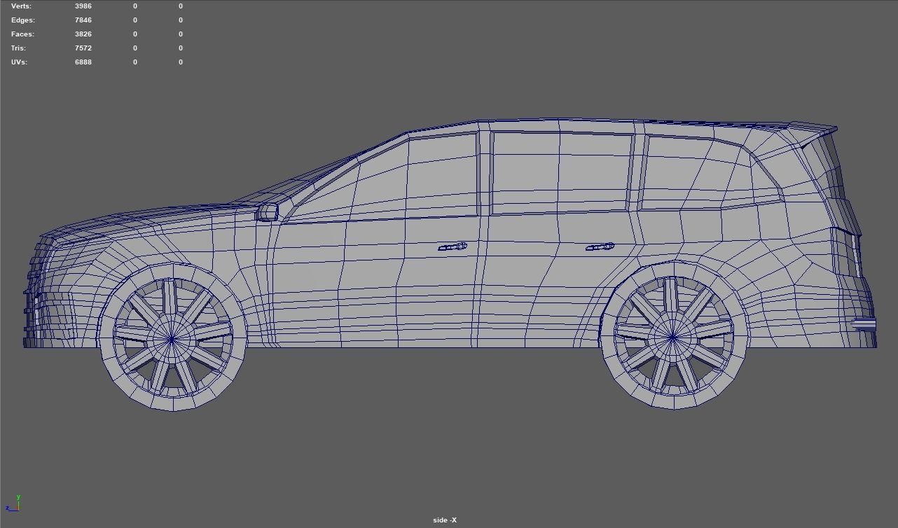 Low Poly Car 02 Low-poly 3D model_8