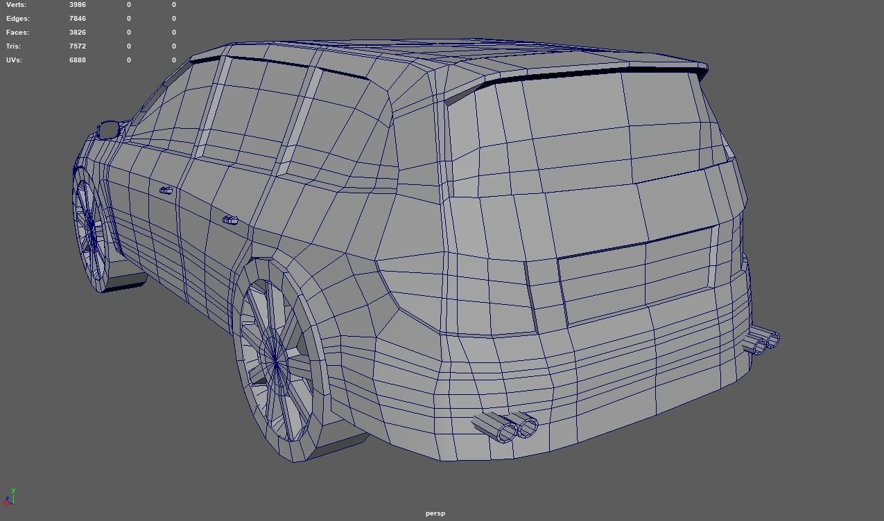 Low Poly Car 02 Low-poly 3D model_12