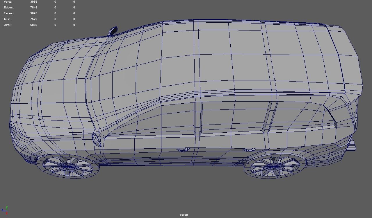 Low Poly Car 02 Low-poly 3D model_9