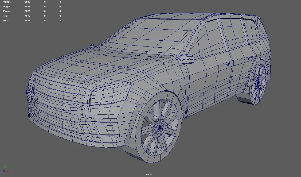 Low Poly Car 02 Low-poly 3D model_6