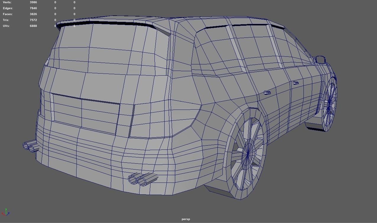 Low Poly Car 02 Low-poly 3D model_7