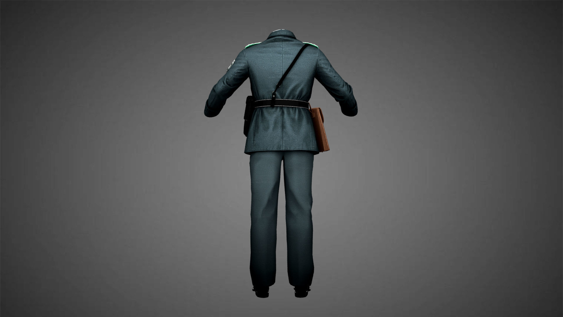 Female Uniform Of Police Low-poly 3D model_10