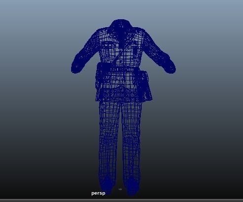 Female Uniform Of Police Low-poly 3D model_29