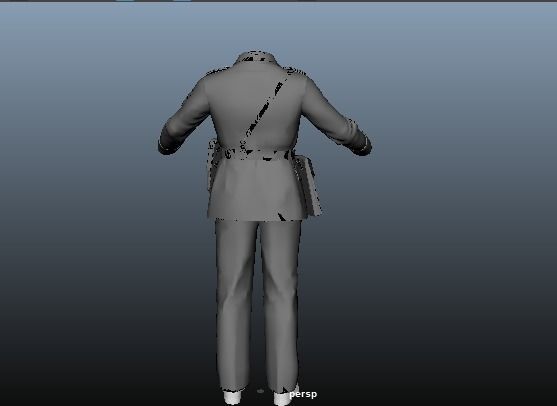 Female Uniform Of Police Low-poly 3D model_22